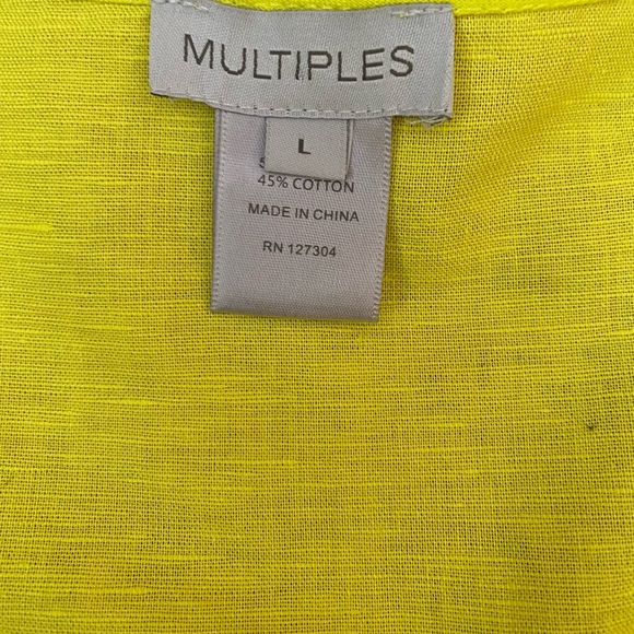Multiples Linen/Cotton Women’s, blouse top, size L - Picture 10 of 14